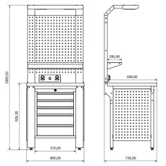 Proline Plus+ Combo 0801 Çalışma Tezgahı