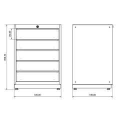 Moduline - Çekmeceli Alt Modül (5 Çekmeceli)