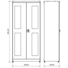 delikli panolu metal malzeme dolabı 5012