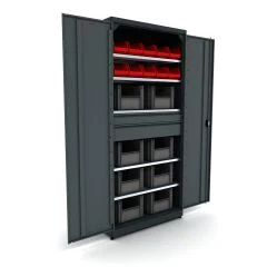 2 çekmeceli yumuşak kapanımlı metal malzeme dolabı 5026