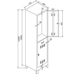 Tekli Yarım Kapılı Soyunma Dolabı 