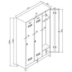 üçlü standart soyunma dolabı 