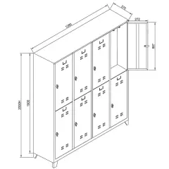 sekizli soyunma dolabı