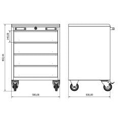 Moduline Mobil Dolap (4 çekmeceli)