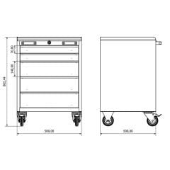 Moduline Mobil Dolap (5 çekmeceli)