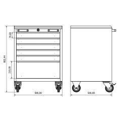 Moduline Mobil Dolap (x6 çekmeceli)